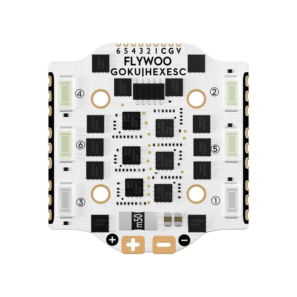 16mm*16mm Flywoo GOKU HEX GN405 Nano HD V3 F4 Flight Controller with TXCO ELRS 2.4g RX & 20A 2-4S ESC Stack for Hexacopter FPV Racing Drone