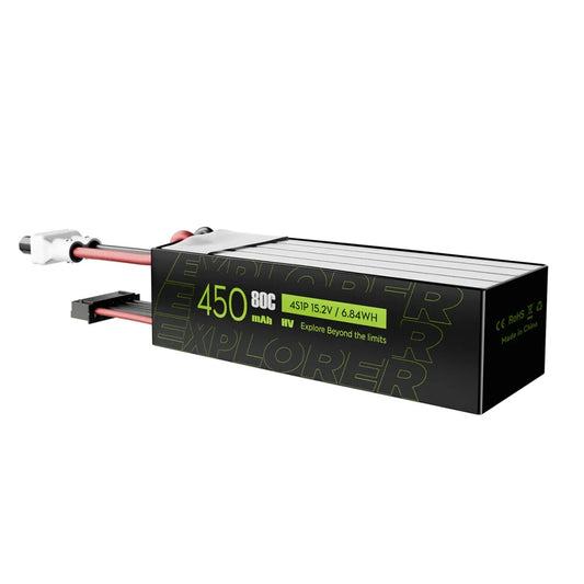 Flywoo Explorer 15.2V 450mAh 4S 80C LiHV Battery XT30 Plug for RC Drone