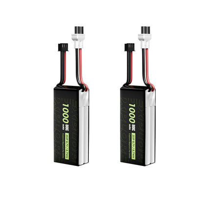2PCS Flywoo Explorer 7.6V 1000mAh 80C 2S1P LiPo Battery XT30 Plug for Micro Quad Flywoo Flytimes 85 FlyLens 85 HD Flylens75 HD O4/O4 Pro FPV Racing Drone