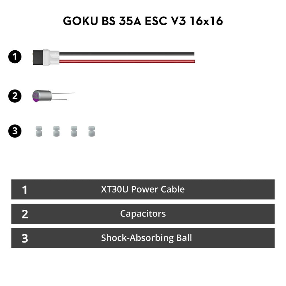 16mm*16mm Flywoo GOKU Quad GN405 Nano HD V3 F4 Flight Controller with TXCO ELRS 2.4g RX & 35A 2-4S ESC Stack for Quadcopter FPV Racing Drone
