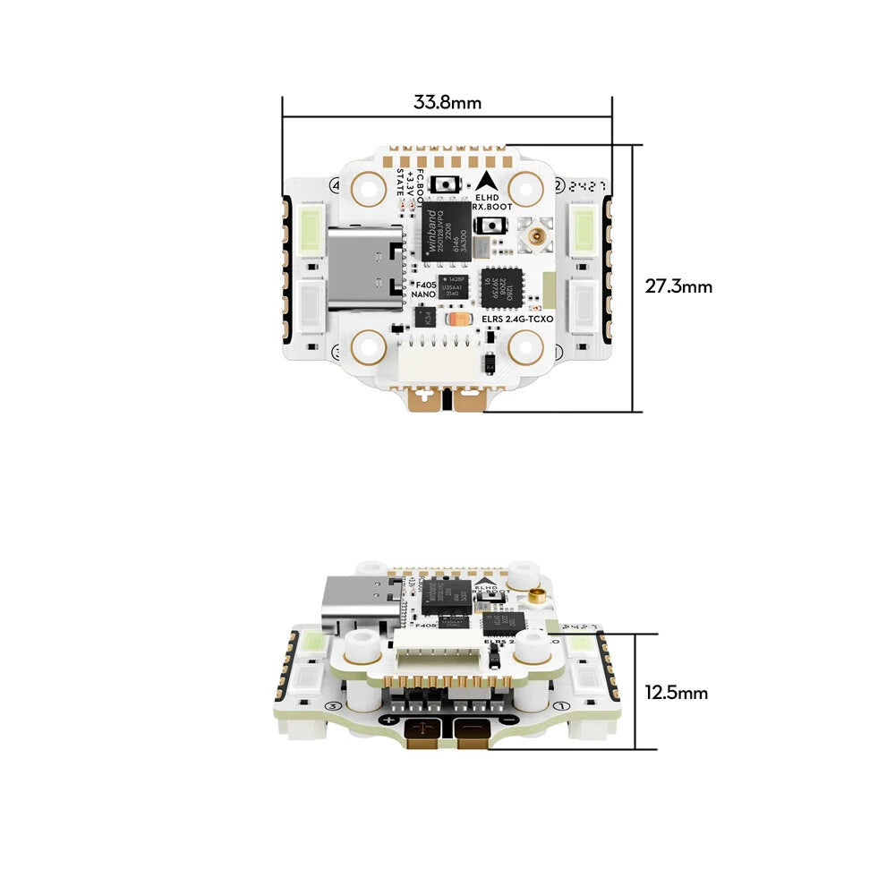 16mm*16mm Flywoo GOKU GN405 Nano HD 20A 2-4S Stack V3 with TXCO ELRS 2.4Ghz Support DJI O4 / O4 Pro FPV Racing Drone