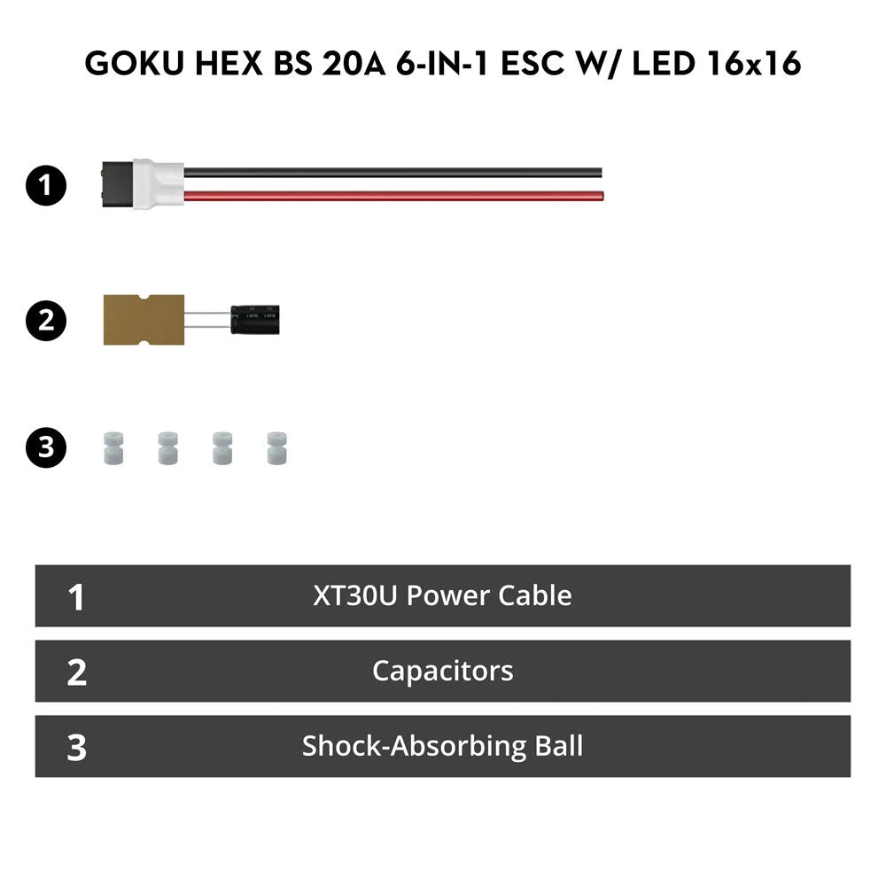 16mm*16mm Flywoo GOKU HEX GN405 Nano HD V3 F4 Flight Controller with TXCO ELRS 2.4g RX & 20A 2-4S ESC Stack for Hexacopter FPV Racing Drone